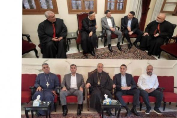 اللواء عبدالله والعميد قبرصلي قدما التهنئة بالفصح الى المطرانين الحداد والعمار