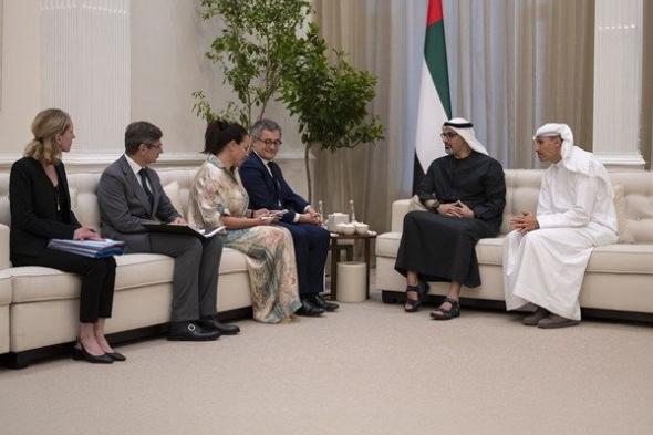 خالد بن محمد بن زايد يلتقي وزير العدل الفرنسي