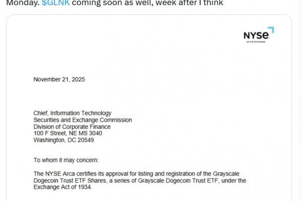 وافقت بورصة نيويورك على صناديق DOGE وXRP المتداولة من Grayscale تمهيداً لانطلاقها يوم الإثنين