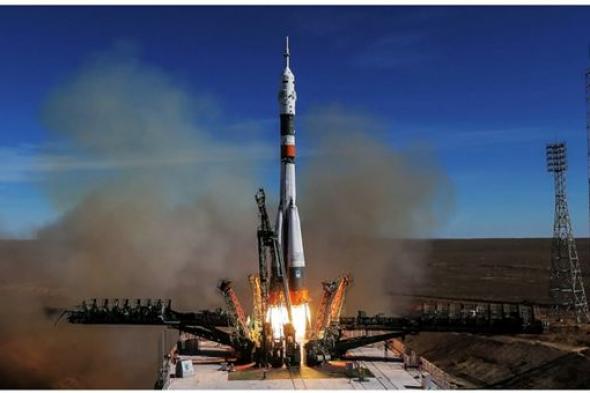 إطلاق مركبة «سويوز» الروسية وعلى متنها 3 رواد إلى محطة الفضاء الدولية