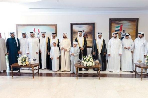 محمد بن راشد وحمدان بن محمد ومكتوم بن محمد يحضرون أفراح بن غدير والكتبي والفلاسي