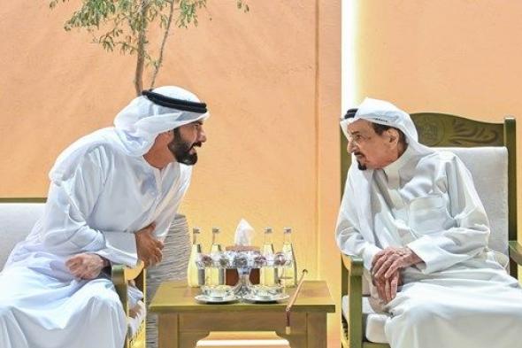 حاكم عجمان وولي عهده يستقبلان وزير الثقافة والمهنئين بالشهر الفضيل