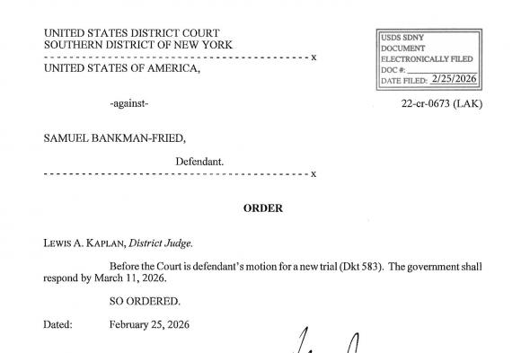 المحكمة تحدد مهلة للحكومة الأمريكية للرد على طلب إعادة محاكمة بنكمان-فرايد