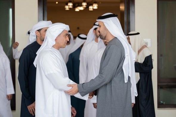 ذياب بن محمد بن زايد يقدم واجب العزاء في وفاة علي عبدالله العبيدلي