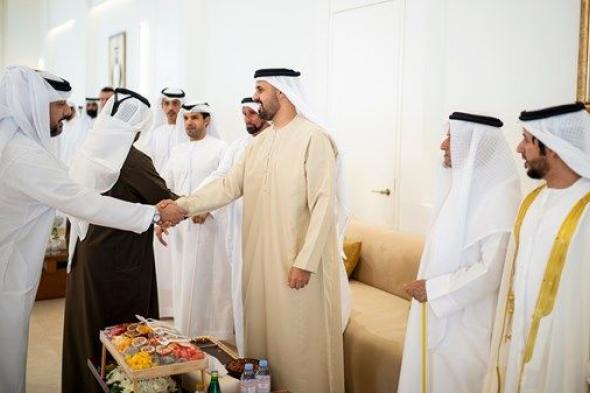 ذياب بن محمد بن زايد يحضر حفل استقبال بمناسبة زفاف محمد بخيت المنهالي