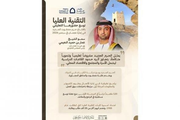 عمار النعيمي: افتتاح حرم كليات التقنية العليا في مصفوت إضافة نوعية لمنظومة التعليم العالي