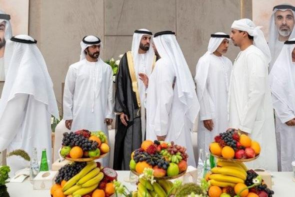 أحمد وخليفة بن طحنون بن محمد يحضران حفل استقبال بمناسبة زفاف جابر محمد الخييلي