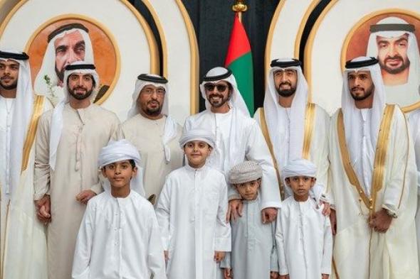 خليفة بن طحنون يحضر حفل استقبال بمناسبة أفراح العامري